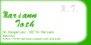 mariann toth business card